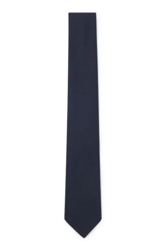 Structured tie in cotton and silk