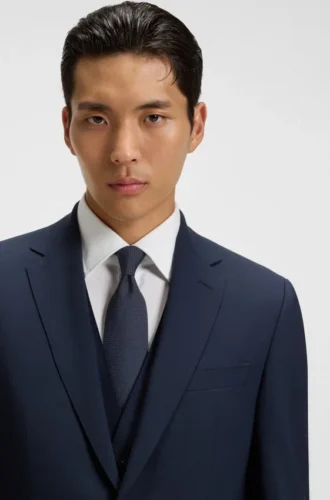 Structured tie in cotton and silk