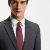 Structured tie in cotton and silk