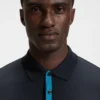 Structured-trim slim-fit polo shirt in mercerised cotton Structured-trim slim-fit polo shirt in mercerised cotton