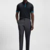 Structured-trim slim-fit polo shirt in mercerised cotton Structured-trim slim-fit polo shirt in mercerised cotton