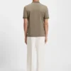 Structured-trim slim-fit polo shirt in mercerised cotton Structured-trim slim-fit polo shirt in mercerised cotton