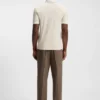 Structured-trim slim-fit polo shirt in mercerised cotton Structured-trim slim-fit polo shirt in mercerised cotton
