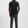 Structured-trim slim-fit polo shirt in mercerised cotton Structured-trim slim-fit polo shirt in mercerised cotton