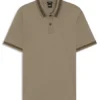Structured-trim slim-fit polo shirt in mercerised cotton Structured-trim slim-fit polo shirt in mercerised cotton