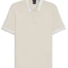 Structured-trim slim-fit polo shirt in mercerised cotton Structured-trim slim-fit polo shirt in mercerised cotton