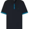 Structured-trim slim-fit polo shirt in mercerised cotton Structured-trim slim-fit polo shirt in mercerised cotton