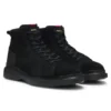 Suede ankle boots with leather trim