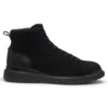 Suede ankle boots with leather trim