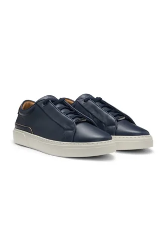 Suede-backtab trainers in leather
