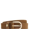 Suede belt with gold-tone Double B monogram Suede belt with gold-tone Double B monogram