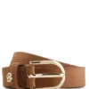 Suede belt with gold-tone Double B monogram Suede belt with gold-tone Double B monogram