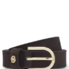 Suede belt with gold-tone Double B monogram Suede belt with gold-tone Double B monogram