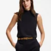 Suede belt with gold-tone Double B monogram Suede belt with gold-tone Double B monogram