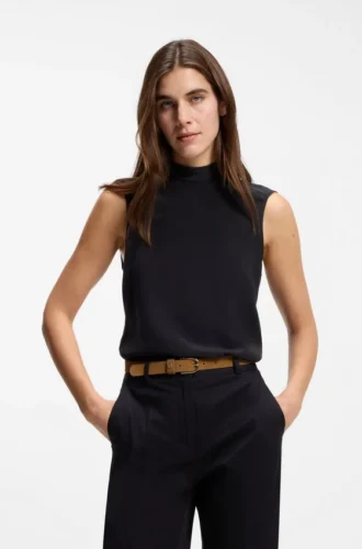 Suede belt with gold-tone Double B monogram