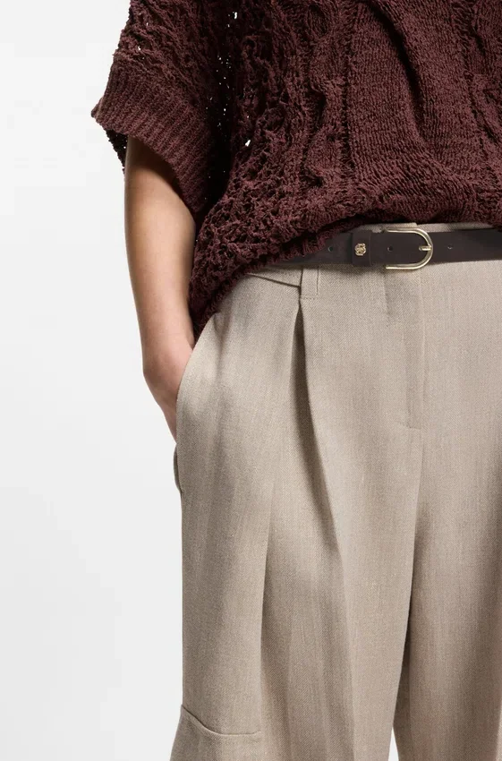 Suede belt with gold-tone Double B monogram Suede belt with gold-tone Double B monogram