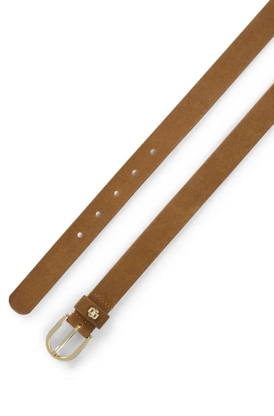 Suede belt with gold-tone Double B monogram Suede belt with gold-tone Double B monogram