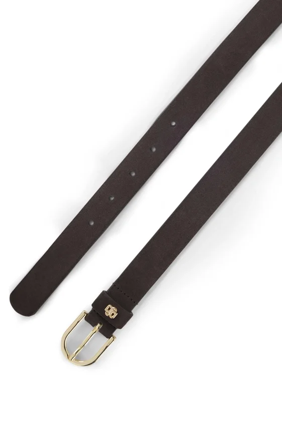 Suede belt with gold-tone Double B monogram Suede belt with gold-tone Double B monogram