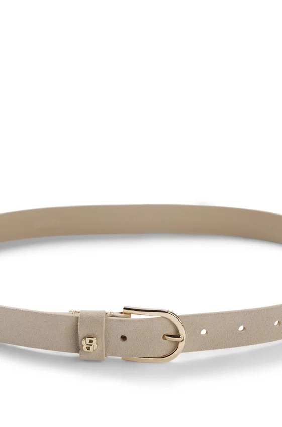 Suede belt with gold-tone Double B monogram Suede belt with gold-tone Double B monogram