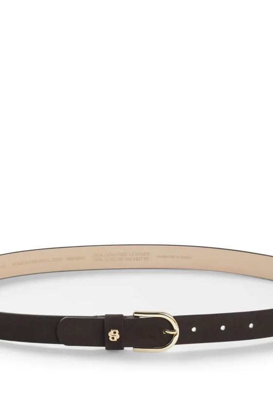 Suede belt with gold-tone Double B monogram Suede belt with gold-tone Double B monogram