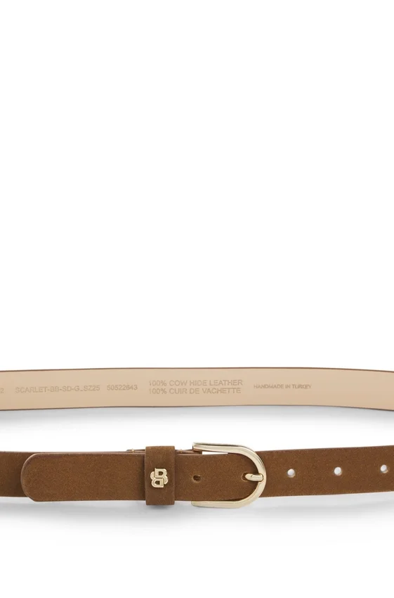Suede belt with gold-tone Double B monogram Suede belt with gold-tone Double B monogram