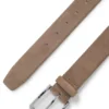 Suede belt with silver-tone buckle