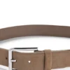 Suede belt with silver-tone buckle
