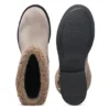 Suede biker boots with faux-fur trim