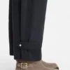 Suede biker boots with faux-fur trim