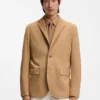 Suede blazer with AMF stitching