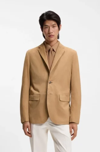 Suede blazer with AMF stitching