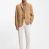 Suede blazer with AMF stitching