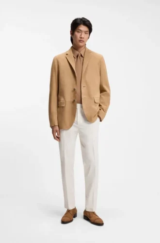 Suede blazer with AMF stitching