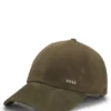 Suede cap with metal logo rivet Suede cap with metal logo rivet