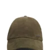 Suede cap with metal logo rivet Suede cap with metal logo rivet