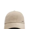 Suede cap with metal logo rivet Suede cap with metal logo rivet