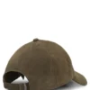 Suede cap with metal logo rivet Suede cap with metal logo rivet