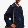 Suede crossbody bag with Double B monogram