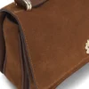 Suede crossbody bag with Double B monogram