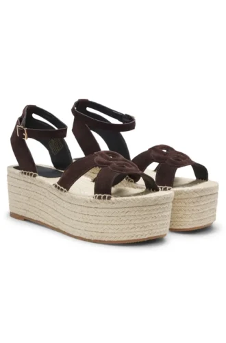 Suede espadrilles with Double B monogram