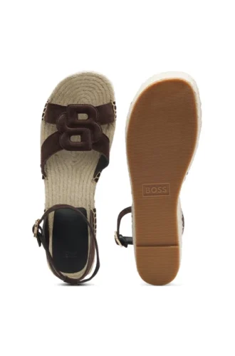 Suede espadrilles with Double B monogram