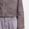 Suede jacket in a trucker style