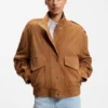 Suede jacket with bomber styling