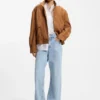 Suede jacket with bomber styling