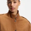 Suede jacket with bomber styling