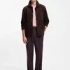 Suede jacket with snap closure