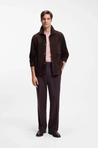 Suede jacket with snap closure Suede jacket with snap closure