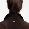 Suede jacket with snap closure