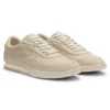 Suede-leather trainers with whipstitching