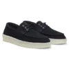 Suede loafers with slightly translucent sole